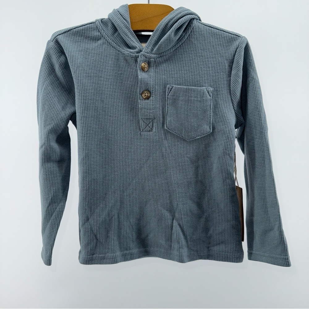 Stitch & Stone Boys Blue Thermal Hooded Shirt New!